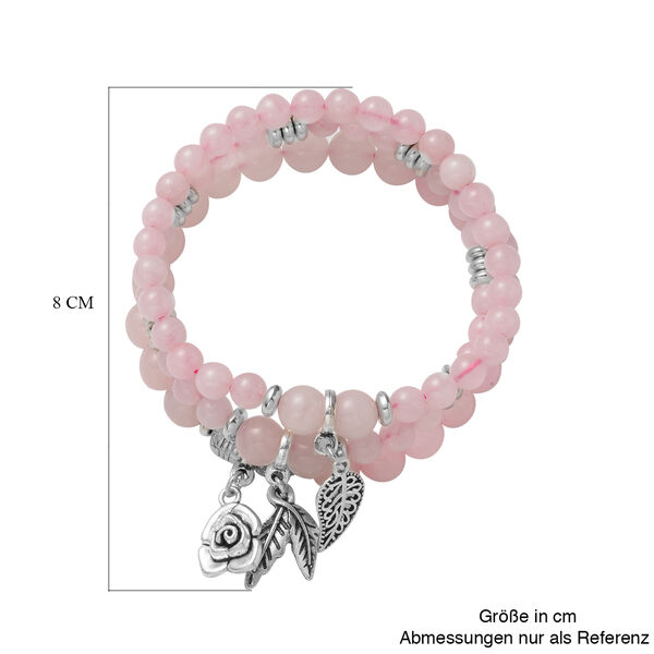 3er Set Rosenquarz Flexibles Armband ca.19 cm in silberfarben ca. 180,50 ct image number 4