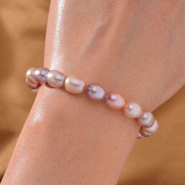 Mehrfarbiges S&uuml;&szlig;wasserperlen-Armband, 19 cm image number 2