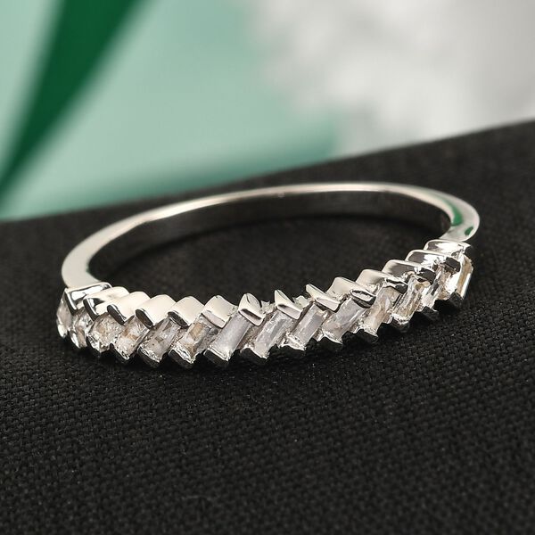 Diamant Band Ring 925 Silber Platin-&Uuml;berzug image number 2