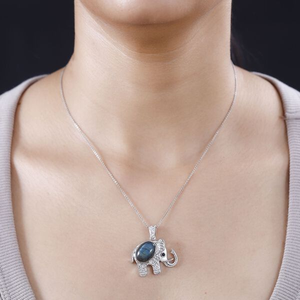 AAA Labradorit und schwarzer Spinell-Anh&auml;nger - 6,89 ct. image number 4