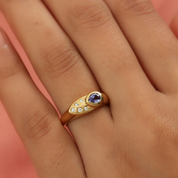 Tansanit und Zirkon Ring  - 0,40 ct. image number 3