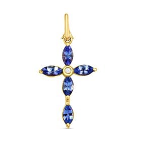 Hope Tansanit und Zirkon Kreuz Anhänger