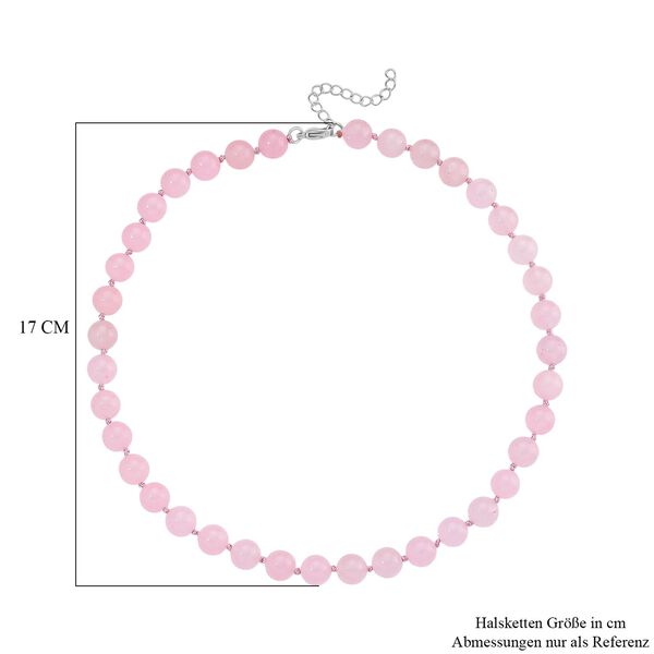 Rosa Morganit Farbiger Quarzit Halskette ca. Flexibles cm Reiner Edelstahl ca. 270.00 ct image number 5