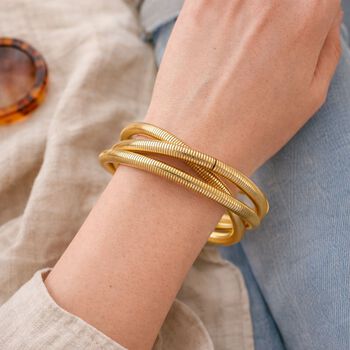 Flexibles Wickelarmband-Trio in Goldton