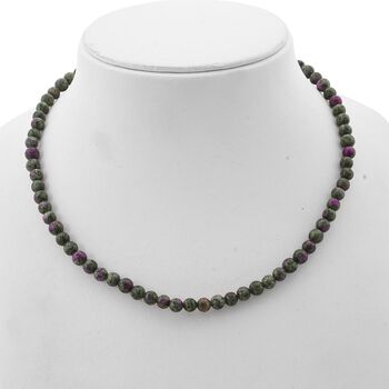 Rubin Zoisit Halskette, 45 cm - 117,25 ct.