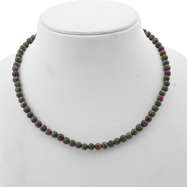 Rubin Zoisit Halskette, 45 cm - 117,25 ct. image number 2