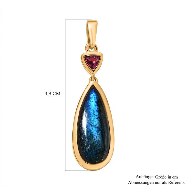 AAA Labradorit und Rhodolith Granat Anh&auml;nger - 7,55 ct. image number 6