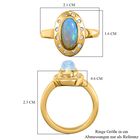 Natürlicher, äthiopischer Opal und weißer Zirkon-Ring, 925 Silber vergoldet  ca. 1,17 ct image number 5
