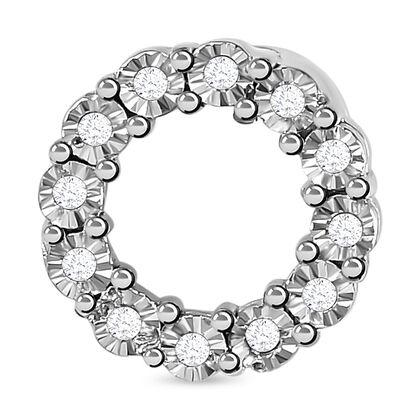 Weißer Diamant-Anhänger, 925 Silber platiniert ca. 0,05 ct