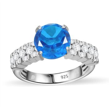 Karibik Quarz und Zirkon Ring - 3,94 ct.