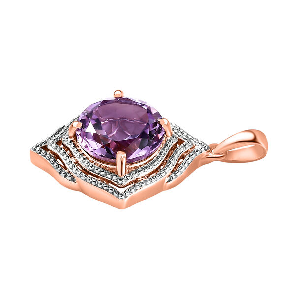 AAA Rose De France Amethyst Anh&auml;nger, 925 Silber ros&eacute;vergoldet ca. 6.02 ct image number 3