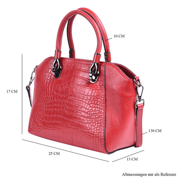 Crossbody-Tasche aus 100% Leder, Rot image number 7