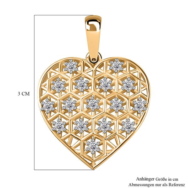 Moissanit Anhänger 925 Silber 750 Gelbgold Vermeil ca. 0.48 ct image number 7