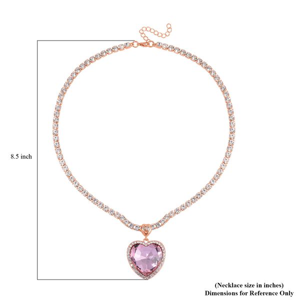 J Francis gefertigt mit SWAROVSKI- Rosa und weiße Swarovski Kristall Halskette, 50cm image number 6