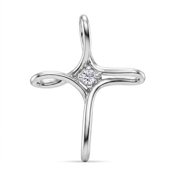 Moissanit Anh&auml;nger 925 Silber platiniert ca. 0,10 ct.