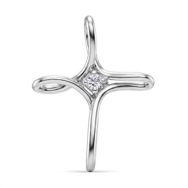 Moissanit Anh&auml;nger 925 Silber platiniert ca. 0,10 ct.