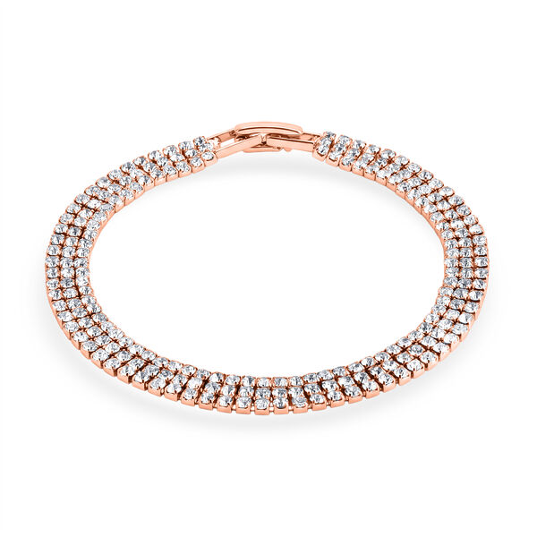 Wei&szlig;er Zirkonia Armband ca. 19 cm Nickelfreies Messing Standard 4.00 ct