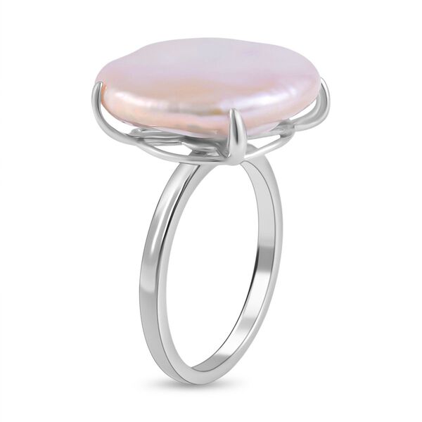 15-17mm wei&szlig;er Keshi Perlen Cocktail-Ring image number 5