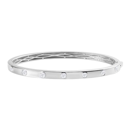 Moissanit Armreif, 19cm, 925 Silber rhodiniert - 0,86 ct. image number 0
