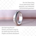Handgearbeiteter Spinning Band-Ring mit graviertem Kreuz, 925 Silber platiniert image number 3