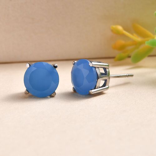 Blaue Onyx Ohrringe - 4,23 ct. image number 1