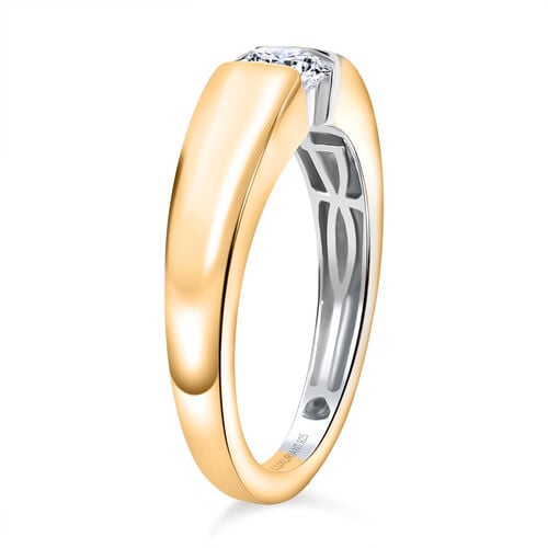 Lab Grown Diamant SI Ring 925 Silber Rhodiniert und 750 Gelbgold Vermeil (Größe 17.00) ca. 0,50 ct image number 4