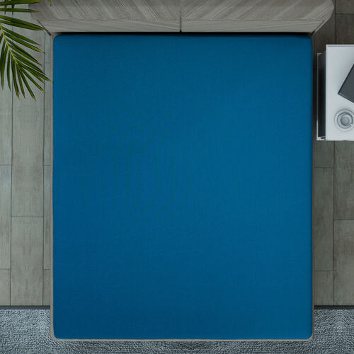 SERENITY NIGHT: Spannbettlaken aus 100% Bambus, 150x200x30 cm, Blaugrün image number 1