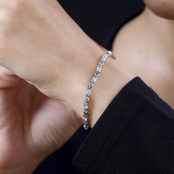 Zirkon und Tansanit Armband, 20 cm - 7,10 ct. image number 3