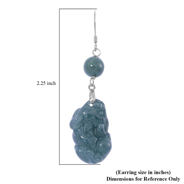 Natürliche, geschnitzte Jade Ohrringe - 30 ct. image number 5