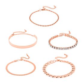 5er-Set - Armbänder in Roségoldton