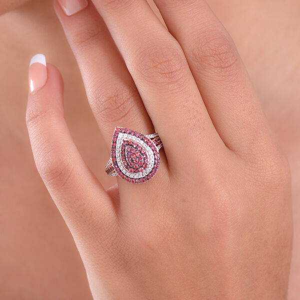 D'Joy AA Padparadscha Saphir und Zirkon Ring - 1,87 ct. image number 2