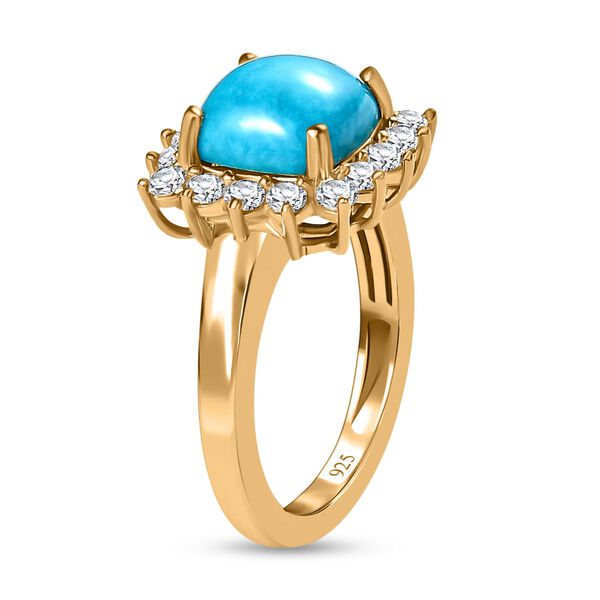 Sleeping Beauty T&uuml;rkis und Zirkon Halo Ring - 3,09 ct. image number 4