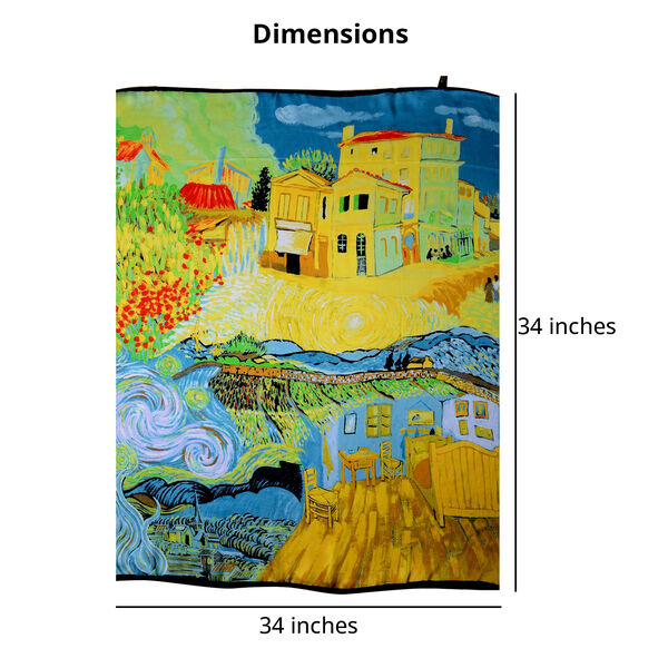 Designer Inspiriert 100% Maulbeerseiden Schal, Blau image number 4