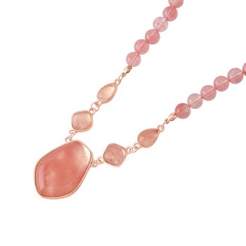 3er Set - Kirsch Quarz Anh&auml;nger mit Kette und Ohrringe, ca. 298.00 ct