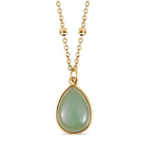 Grüner Aventurin Anhänger mit Kette, ca. 15.00 ct image number 0