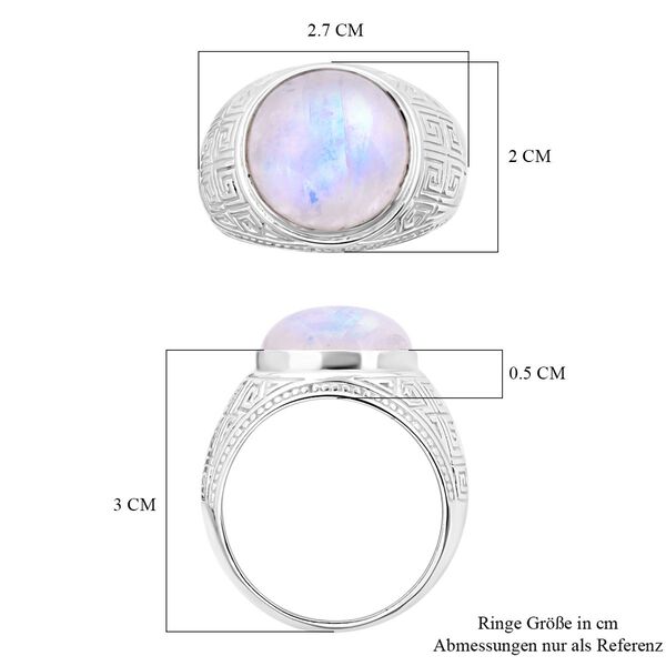 Royal Bali - Regenbogen Mondstein Ring, 925 Silber (Gr&ouml;&szlig;e 16.00) ca. 12.18 ct image number 5
