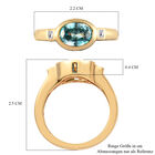 Blauer und Weißer Zirkon Ring 925 Silber vergoldet (Größe 16.00) ca. 2,17 ct image number 6
