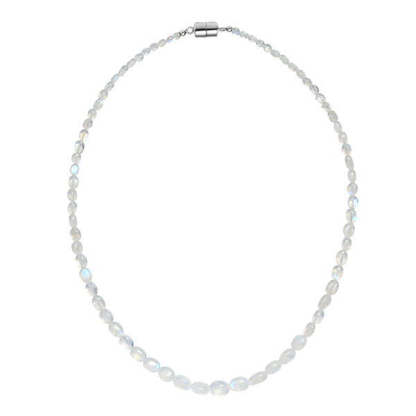 D'Joy AAA Meetiyagoda Regenbogen Mondstein Halskette ca. 45 cm + 5 cm Extender, 925 Silber rhodiniert image number 4
