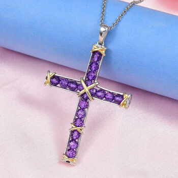 EverTrue AA afrikanischer Amethyst Anh&auml;nger mit 50cm Kette - 5,70 ct.