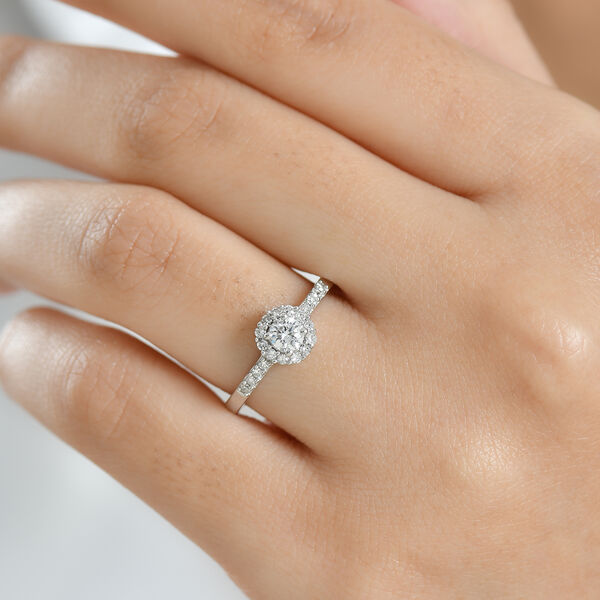 LUXURIANT SI-GH Labor Diamant Ring, 925 Silber rhodiniert - 0,50 ct. image number 3