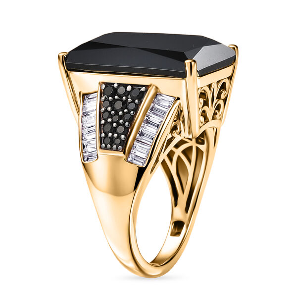 D'Joy schwarzer Spinell und Moissanit Ring - 23,27 ct. image number 4