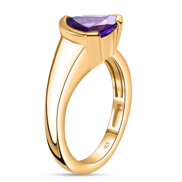 Nat&uuml;rlicher, marokkanischer Amethyst-Ring, 925 Silber Gelbgold Vermeil  ca. 1,72 ct image number 5