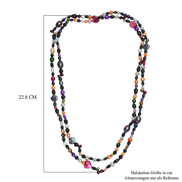 Mehrfarbige gef&auml;rbte Perle Halskette ca. 122 cm image number 5