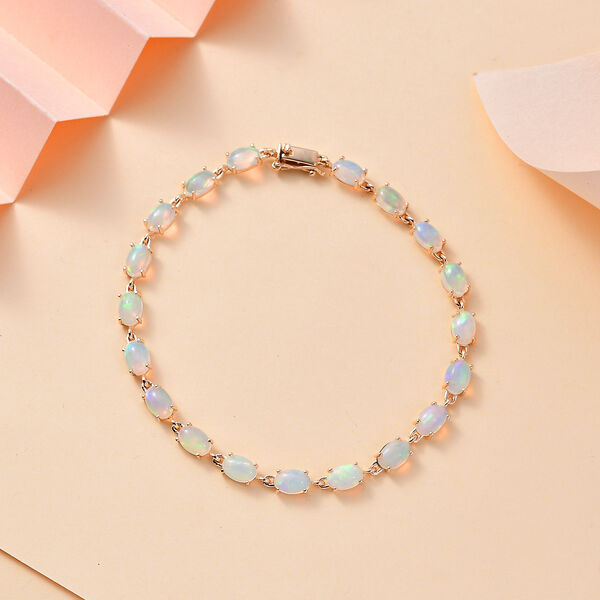 AAA Nat&uuml;rliches, &auml;thiopisches Welo Opal-Armband in 375 Gold image number 9