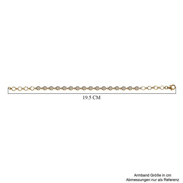 Moissanit 19cm Armband, 925 Silber Gelbgold Vermeil image number 5