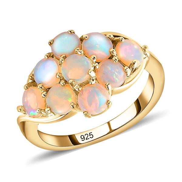 Nat&uuml;rlicher, australischer Opal-Ring, 925 Silber vergoldet  ca. 1,62 ct image number 4