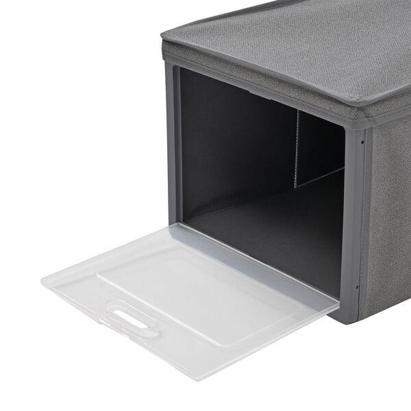 Faltbare Aufbewahrungsbox mit Fenster, grau image number 4