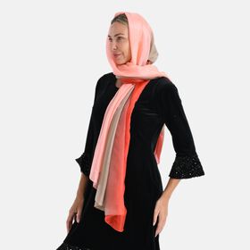 LA MAREY Signature Seidenschal aus 100% Maulbeerseide, 108 x 110 cm, Braun Rot