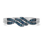 Blauer Diamant Ring 925 Silber platiniert (Größe 17.00) ca. 0,25 ct