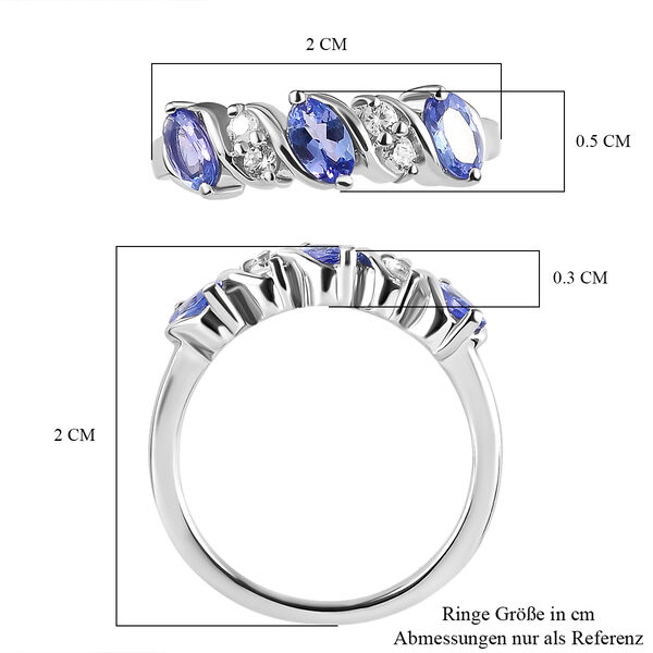 AA Tansanit und weißer Zirkon-Ring - 0,85 ct. image number 7
